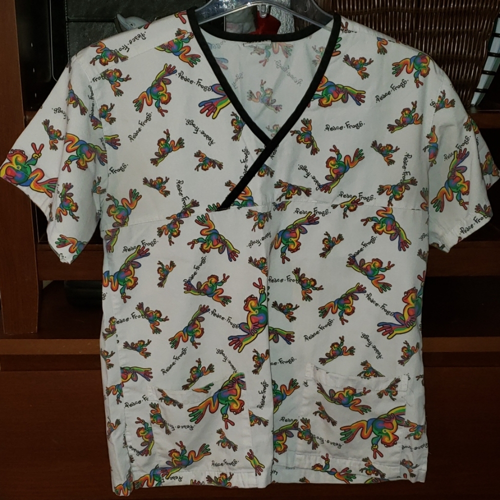 Peace Frog scrub top